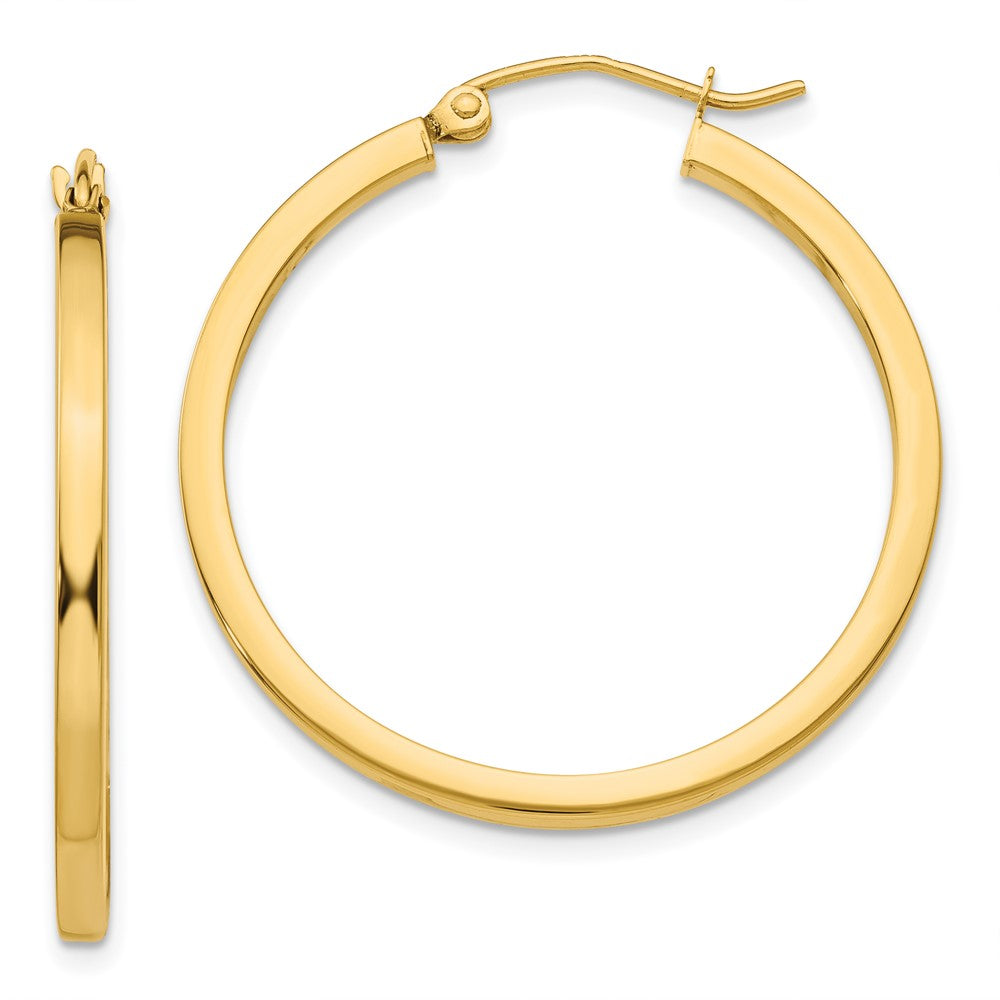 14k 2mm Square Tube Hoop Earrings - 6