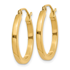 14k 2mm Square Tube Hoop Earrings - 5