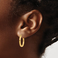 14k 2mm Square Tube Hoop Earrings - 5