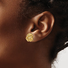 14k Polished Triple Knot Post Earrings - 2