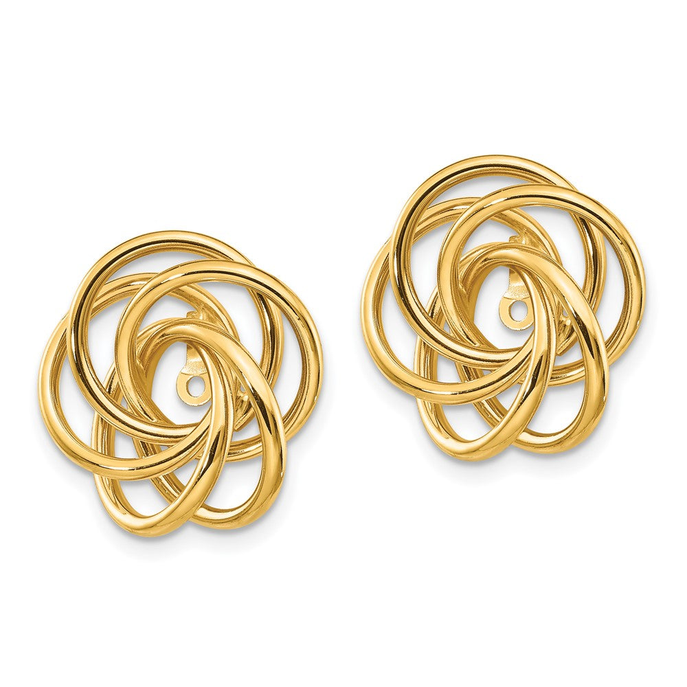 14k Polished Love Knot Earring Jackets - 4