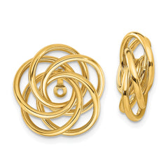 14k Polished Love Knot Earring Jackets - 4