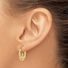 14k Polished Claddagh Hoop Earrings - 3