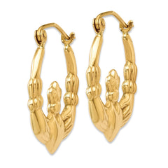14k Polished Claddagh Hoop Earrings - 4