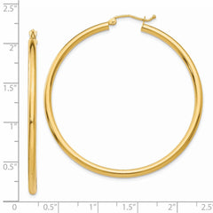 14K Polished 2.5mm Tube Hoop Earrings - 4
