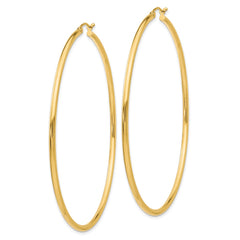 14K Polished 2.5mm Tube Hoop Earrings - 5