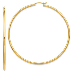 14K Polished 2.5mm Tube Hoop Earrings - 5
