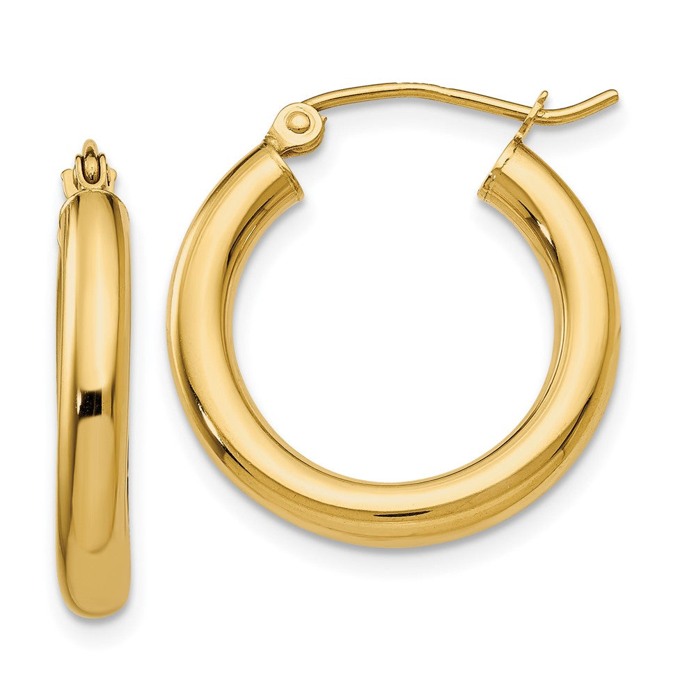 14k Polished 3mm Tube Hoop Earrings - 2