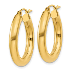 14k Polished 4mm Tube Hoop Earrings - 2