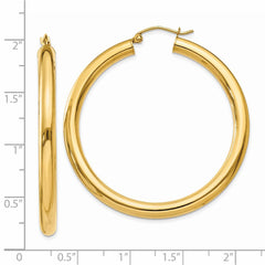 14K Polished 4mm Tube Hoop Earrings - 5