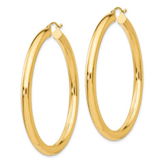 14K Polished 4mm Tube Hoop Earrings - 6