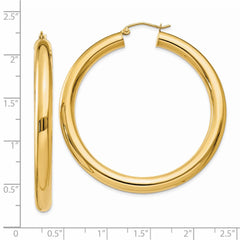 14k Polished 5mm Tube Hoop Earrings - 6
