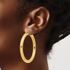 14k Yellow Polished 5mm Lightweight Hoop Earrings - 2