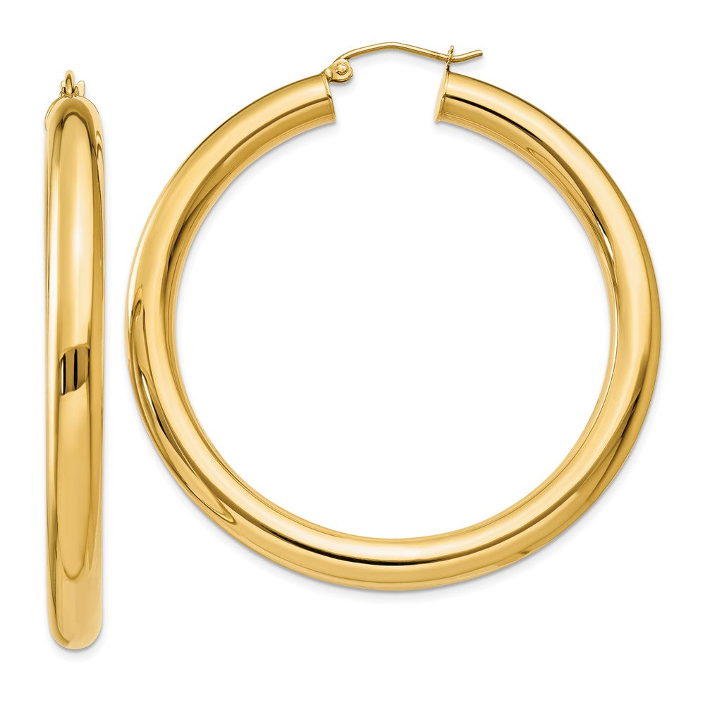 14k Yellow Polished 5mm Lightweight Hoop Earrings - 2