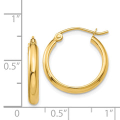 14k Polished Hoop Earring - 10