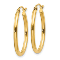 14k Oval Polished Hoop Earring - 3