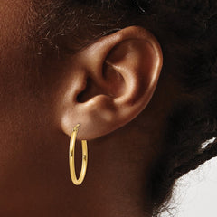14k Oval Polished Hoop Earring - 3