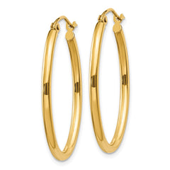 14k Oval Polished Hoop Earring - 4