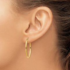 14k Oval Polished Hoop Earring - 4