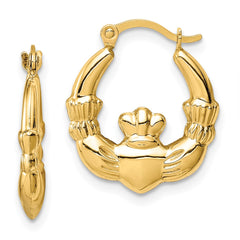 14k Claddagh Hoop Earrings - 2
