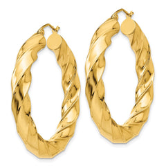 14k Polished 5.0mm Twisted Hoop Earrings - 3
