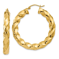 14k Polished 5.0mm Twisted Hoop Earrings - 3