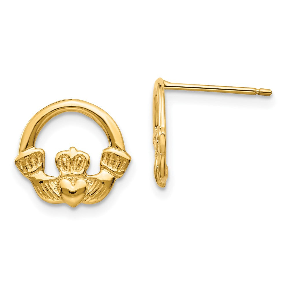 14k Claddagh Post Earrings - 2