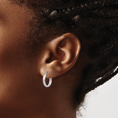 14k White Gold Polished Hoop Earring - 4