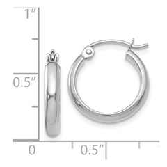 14k White Gold Polished Hoop Earring - 4
