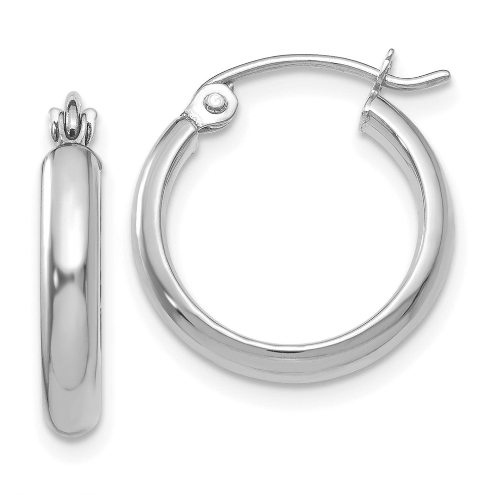 14k White Gold Polished Hoop Earring - 4