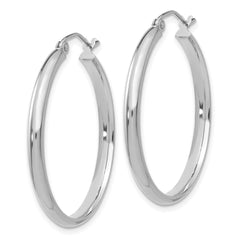 14k White Gold Polished Hoop Earring - 5