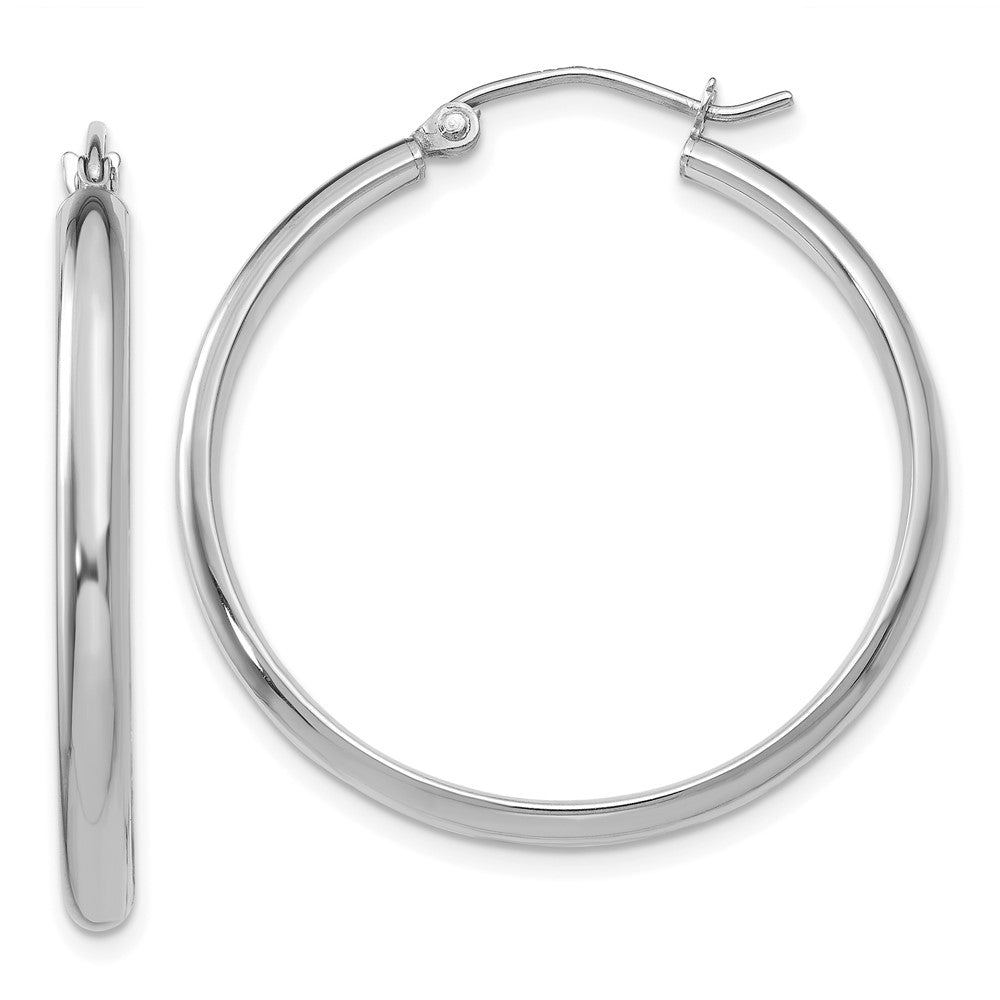 14k White Gold Polished Hoop Earring - 5