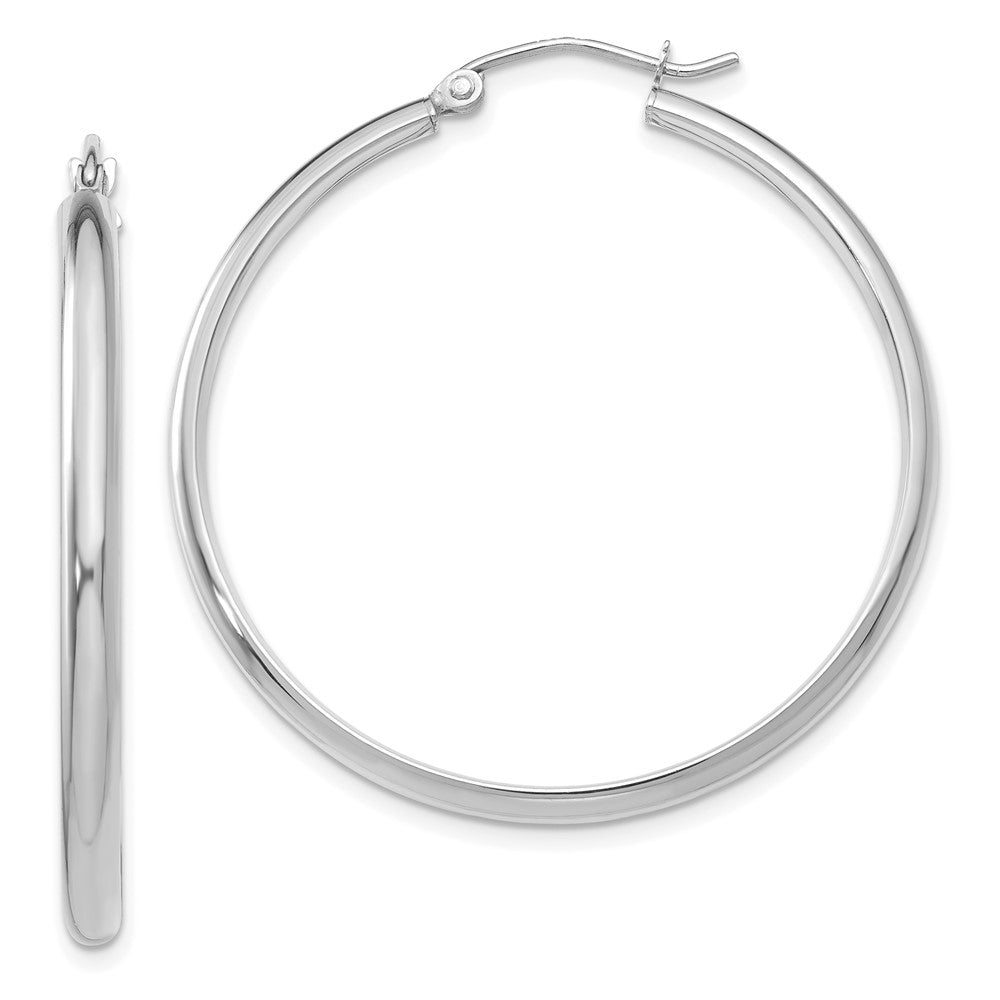 14k White Gold Polished Hoop Earring - 6