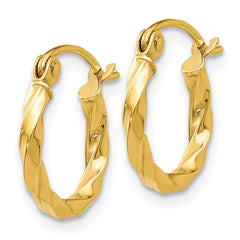 14k Twist Polished Hoop Earring - 2