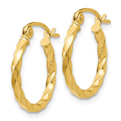 14k Twist Polished Hoop Earring - 3