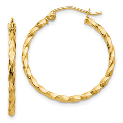 14k Twist Polished Hoop Earring - 4