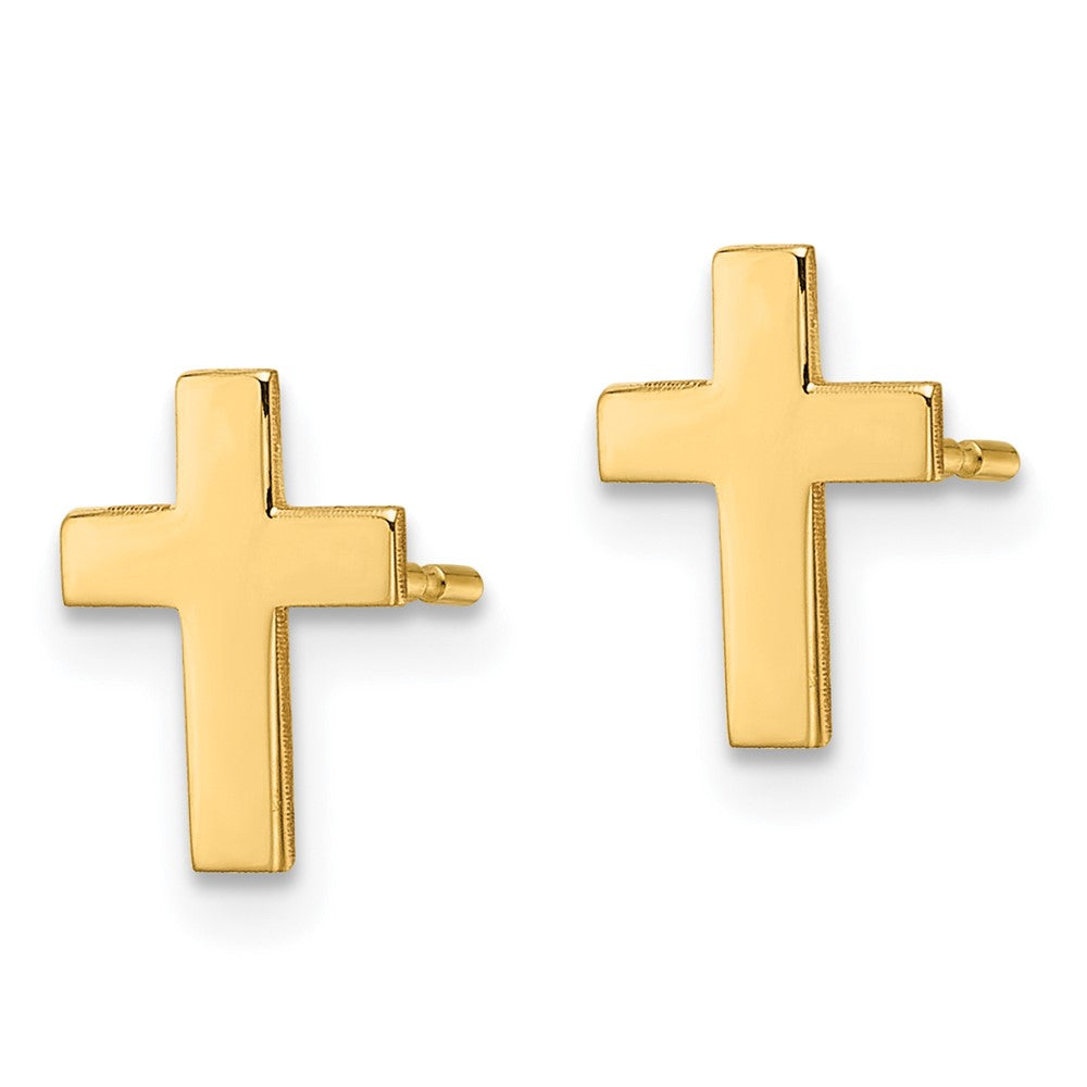 14k Polished Cross Earrings - 2