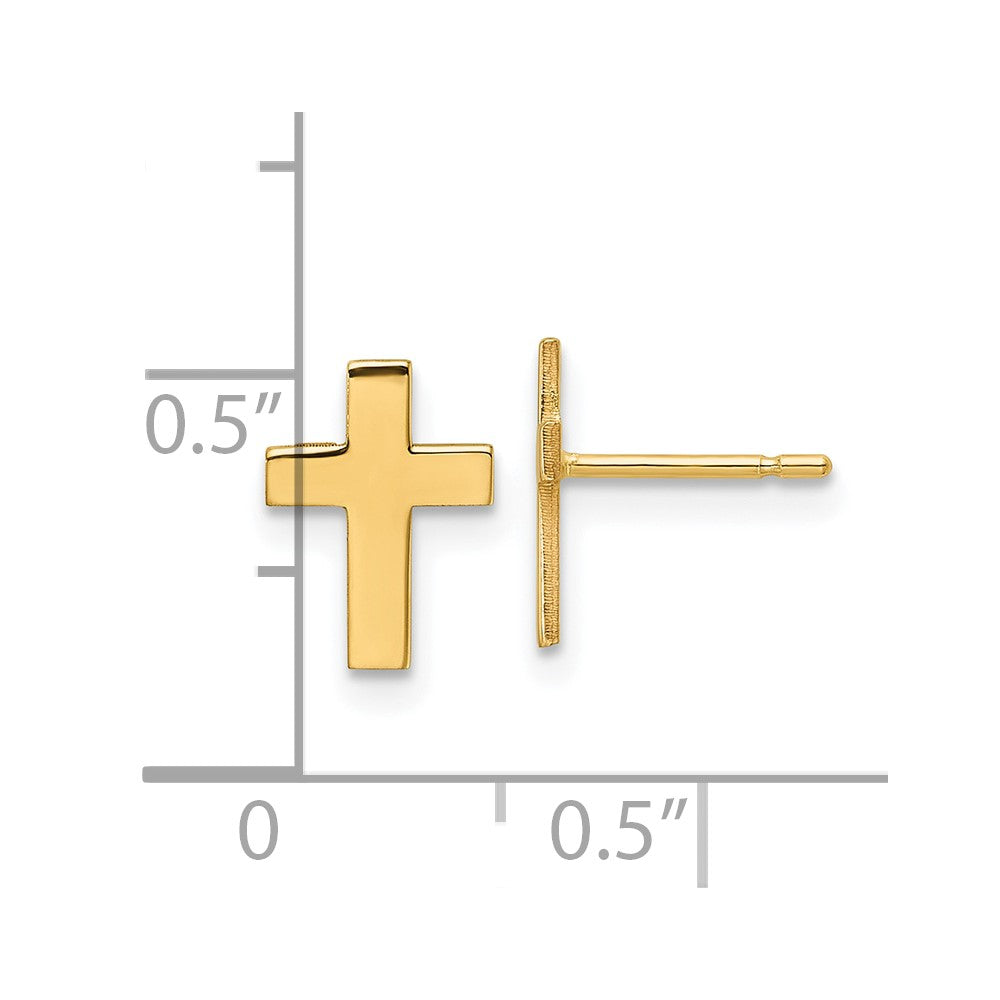 14k Polished Cross Earrings - 2