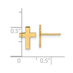 14k Polished Cross Earrings - 2
