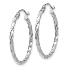14k WG Twist Polished Hoop Earring - 5