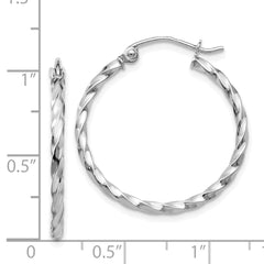 14k WG Twist Polished Hoop Earring - 5