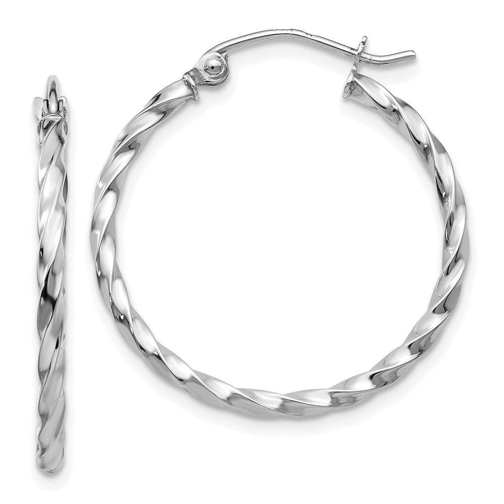 14k WG Twist Polished Hoop Earring - 5