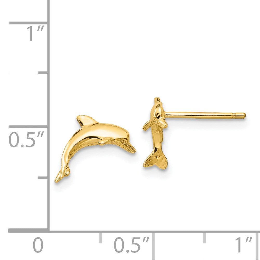 14k Dolphin Post Earrings - 3