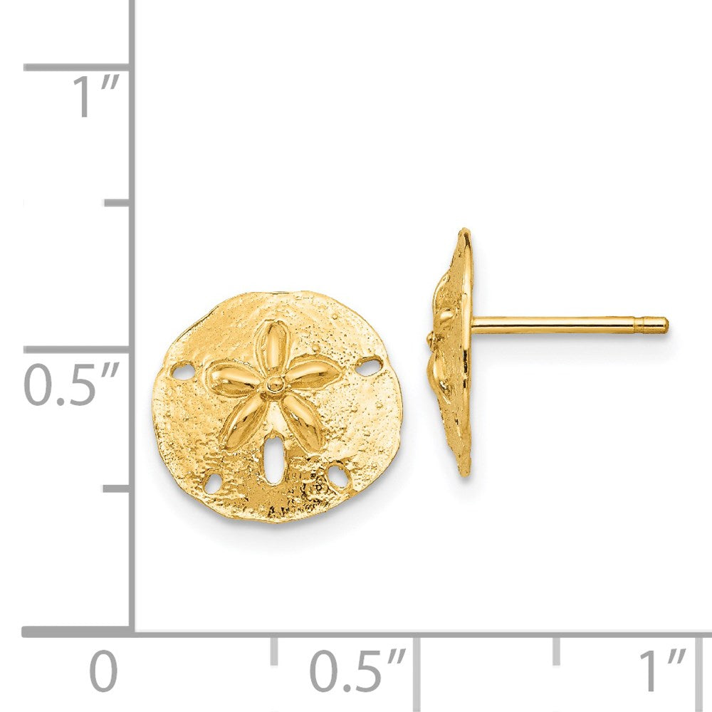 14k Sand Dollar Post Earrings