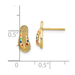 14k  3D W/ Multi-Color Enamel Flip-Flop Earrings
