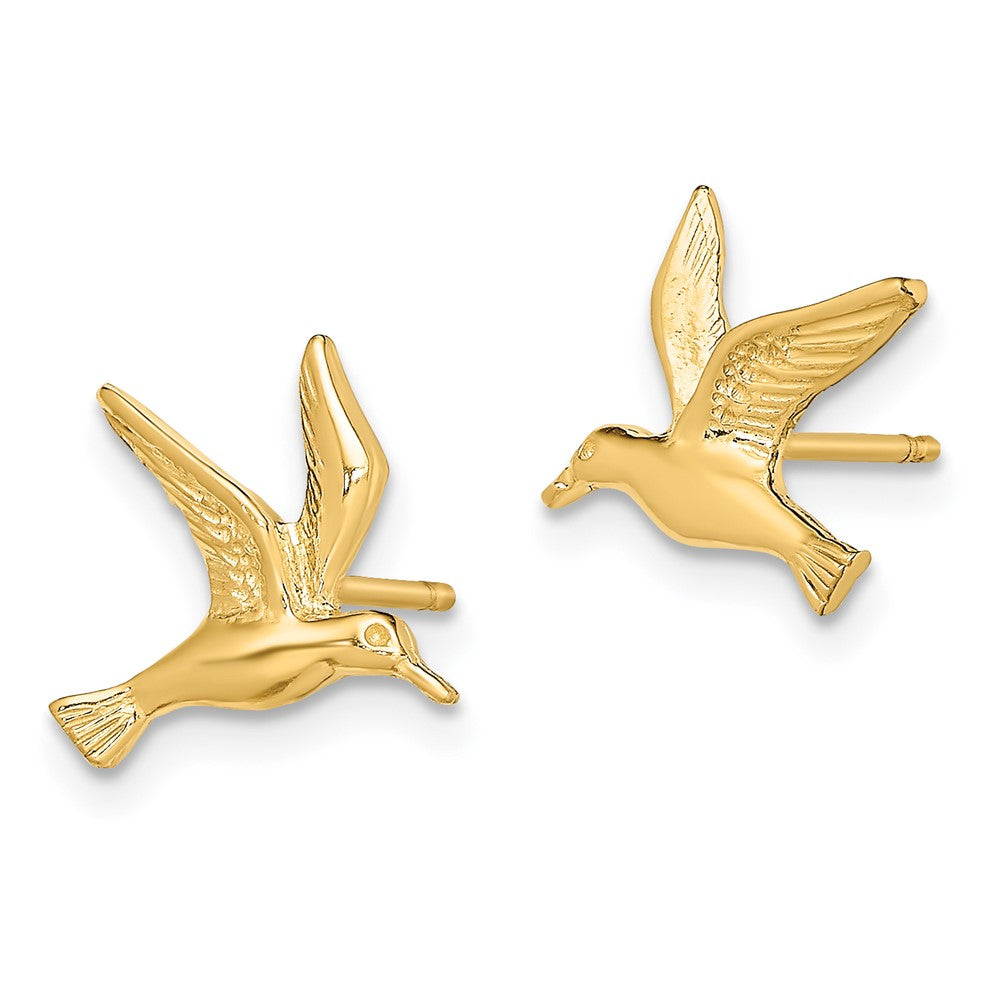 14K Polished Seagull Post Earrings