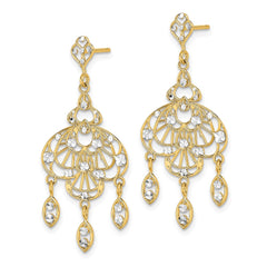 14K w/Rhodium D/C Chandelier Fancy Earrings