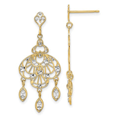 14K w/Rhodium D/C Chandelier Fancy Earrings