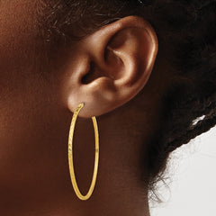 14k Diamond-cut Square Tube Endless Hoop Earrings - 9