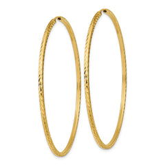 14k Diamond-cut Square Tube Endless Hoop Earrings - 10